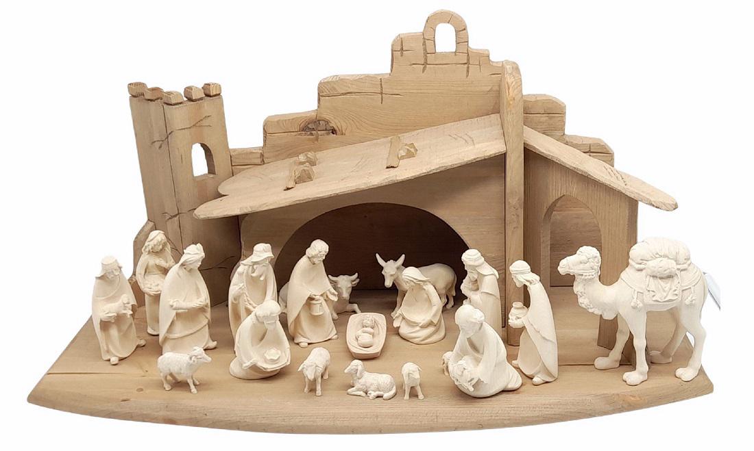 Presepe Leonardo completo con stalla e 20 statuine - 10.0 cm