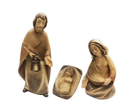 Natività gruppo 3 pezzi Sacra Famiglia in legno - 14.0 cm