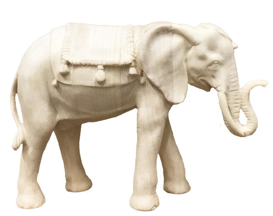 Elefante per presepe scolpito in legno - 12.0 cm