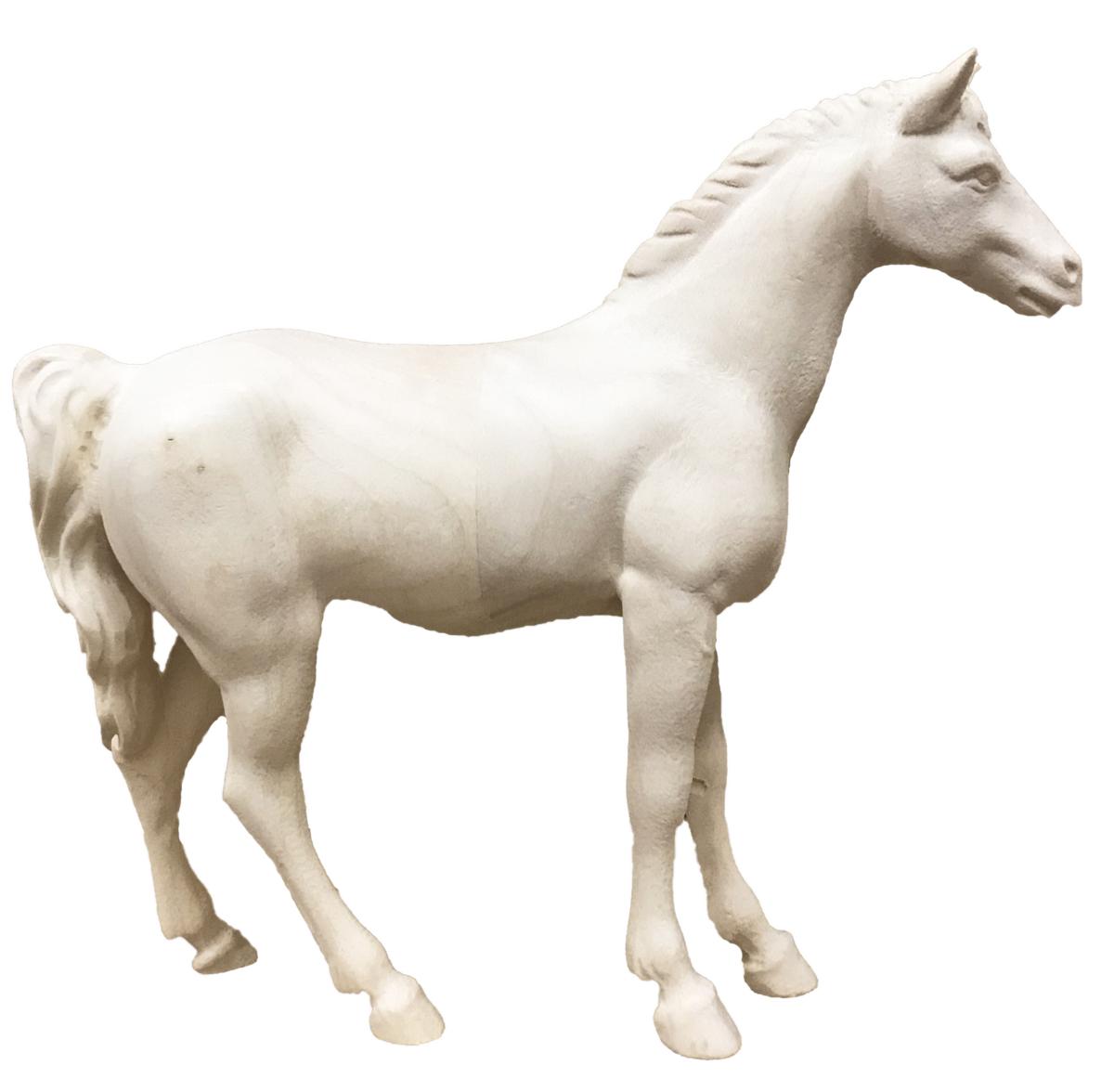 Cavallo bianco in legno per presepe - 16.0 cm