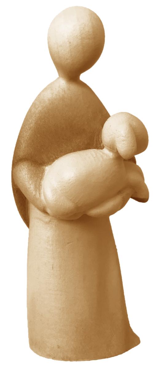 Pastore con Pecora in legno - 8.0 cm