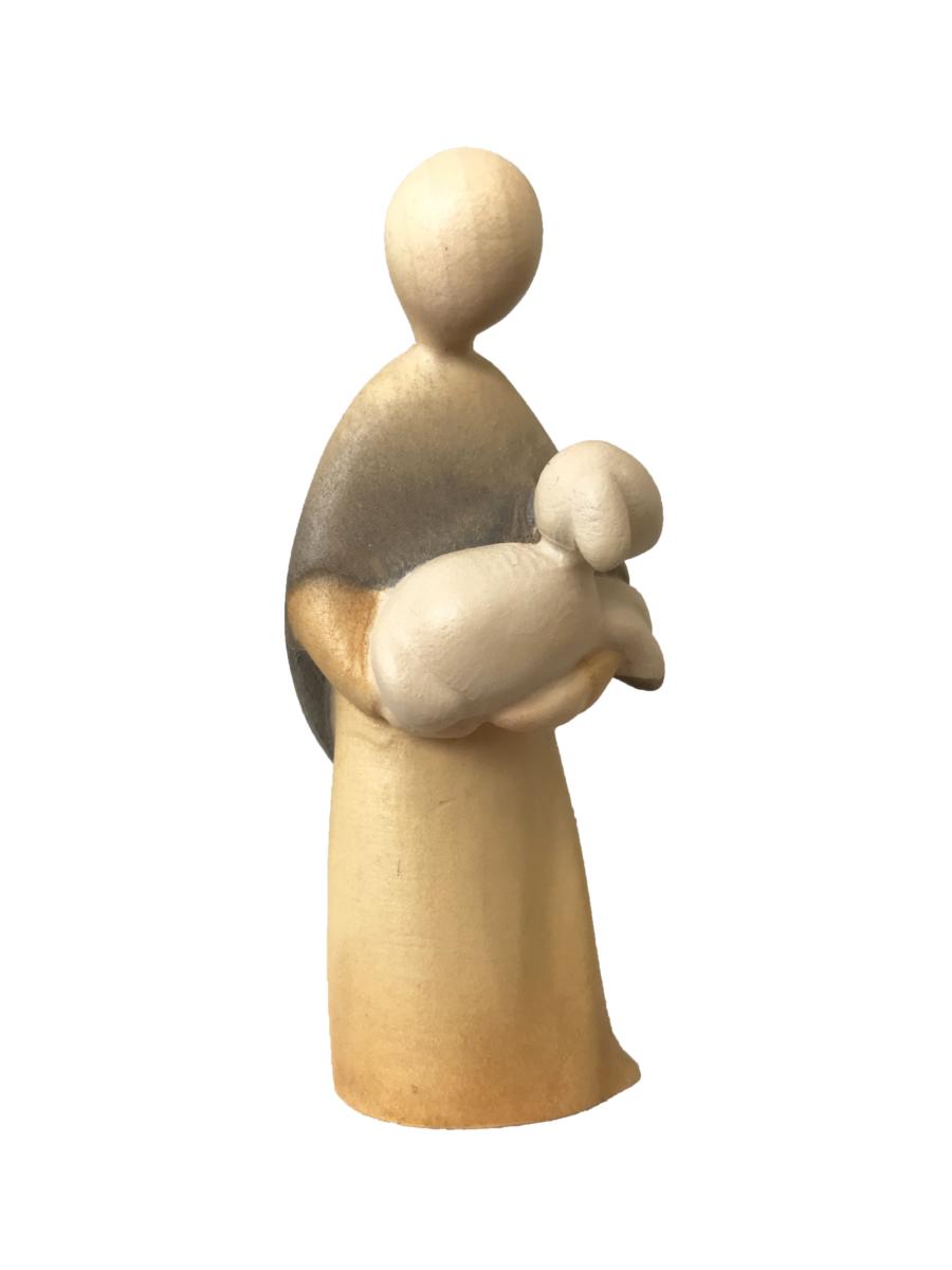 Pastore con Pecora in legno - 8.0 cm