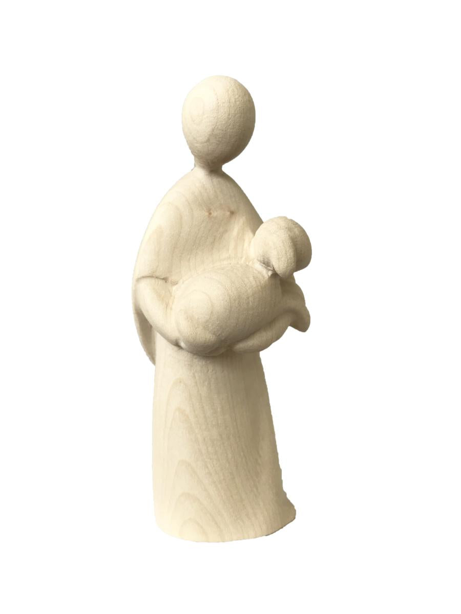 Pastore con Pecora in legno - 8.0 cm