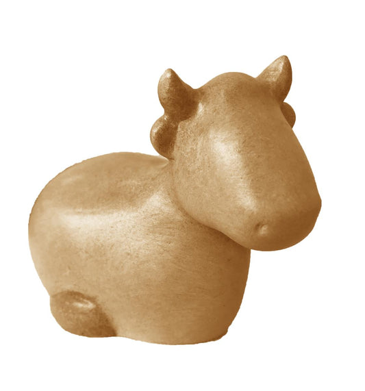 Bue moderno stilizzato in legno - 16.0 cm