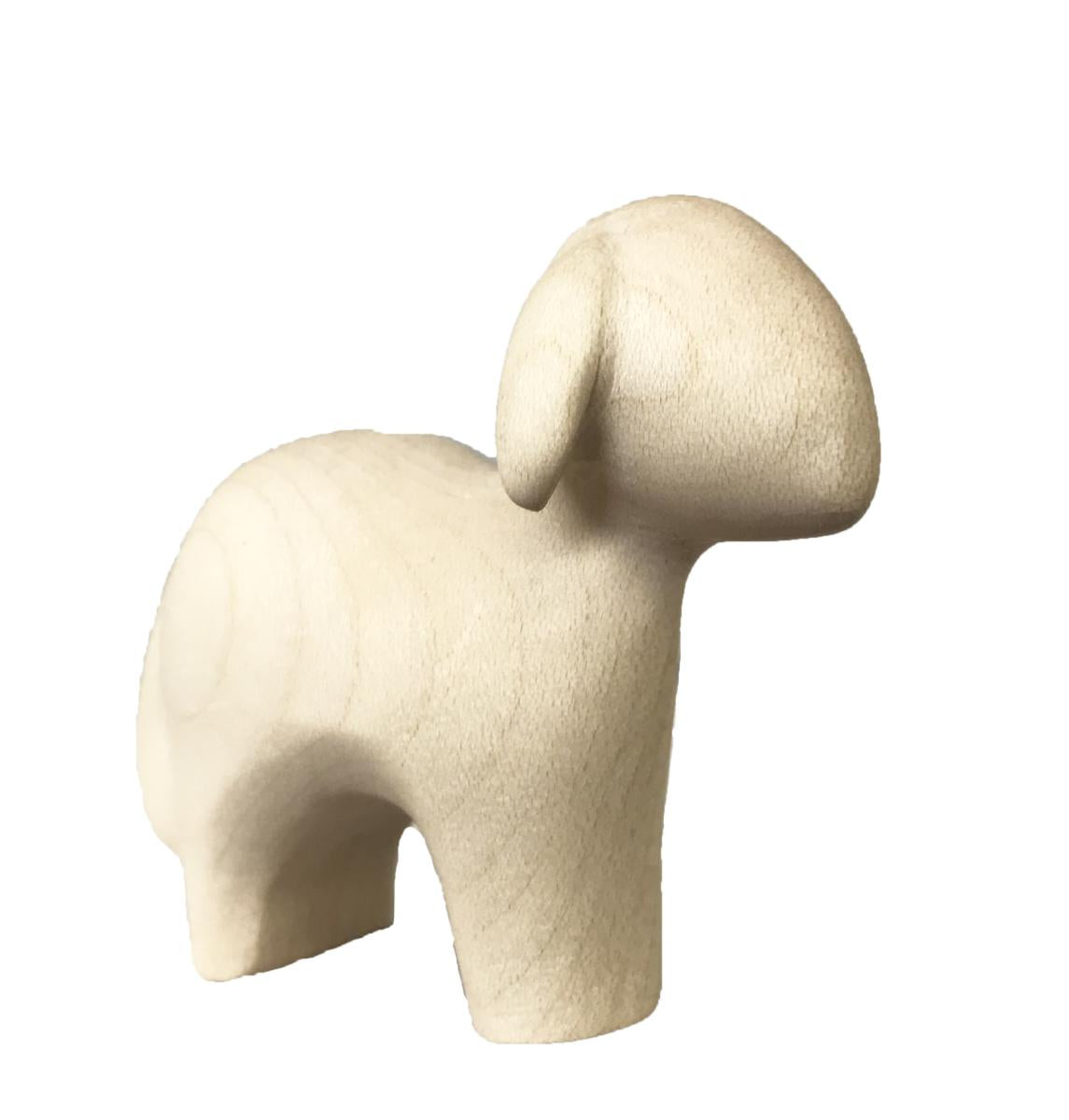 Pecora in piedi di legno animali per presepio - 8.0 cm