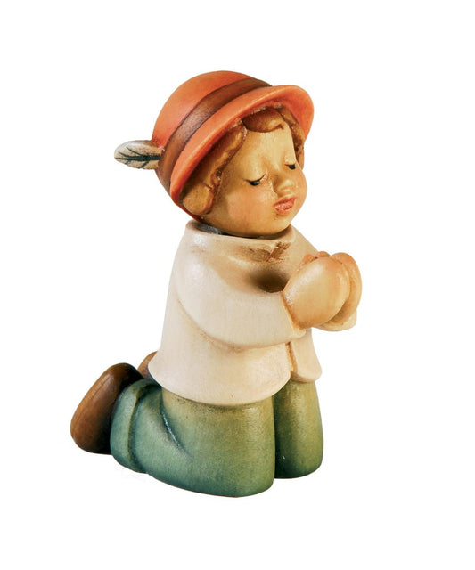 Figura pastore in ginocchio in legno - 10.0 cm