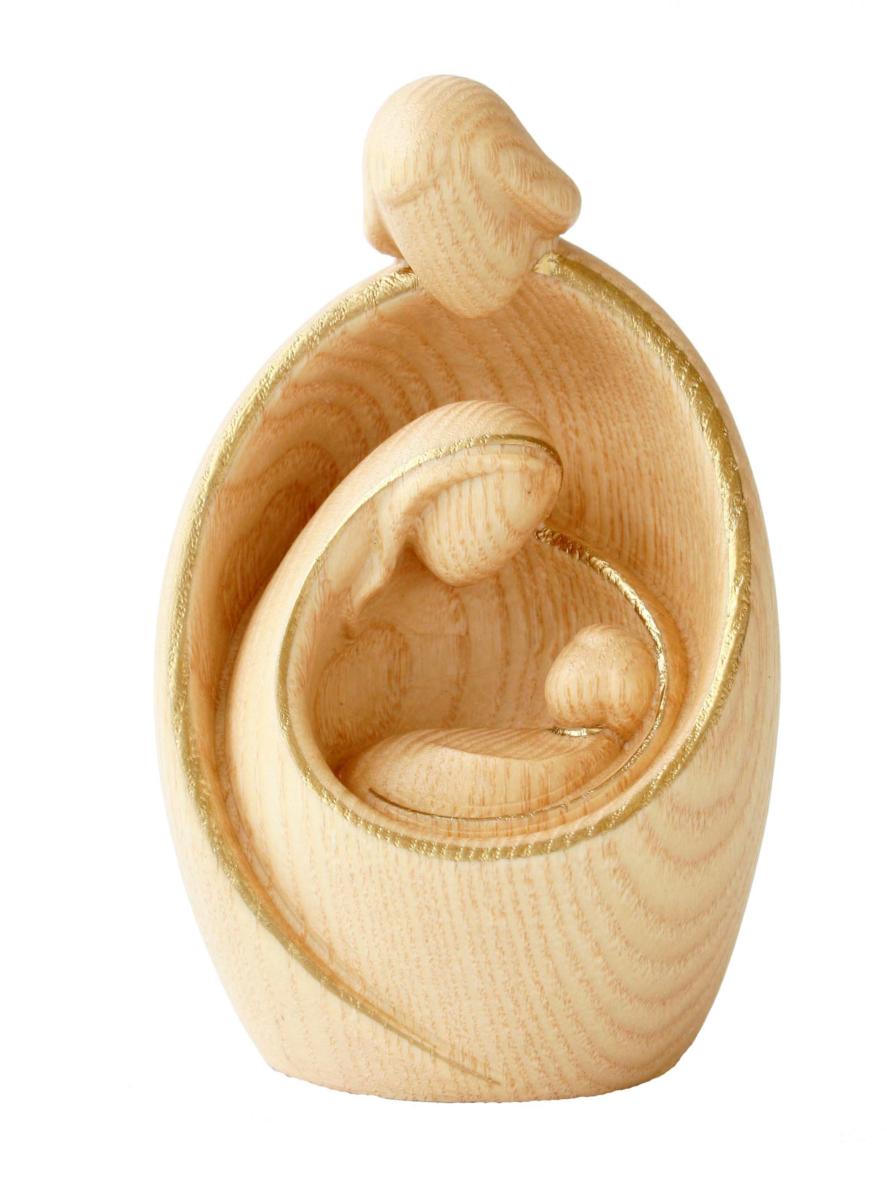 Sacra Famiglia abbraccio in legno - 9.0 cm