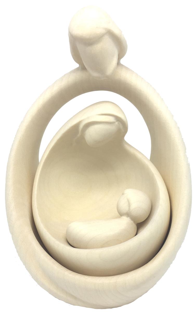 Scultura Natività con Sacra Famiglia presepe moderno in legno - 24.0 cm