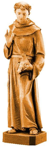 San Francesco con animali di legno - 100.0 cm