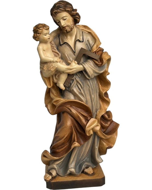 San Giuseppe col Bambino in legno - 25.0 cm