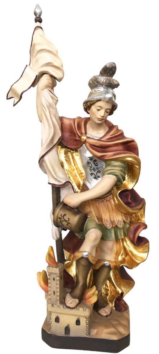 San Floriano con bandiera in legno - 10.0 cm