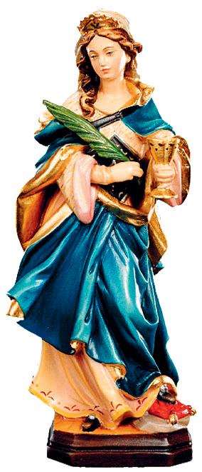 Santa Ottilia con calice e palma di legno - 36.0 cm