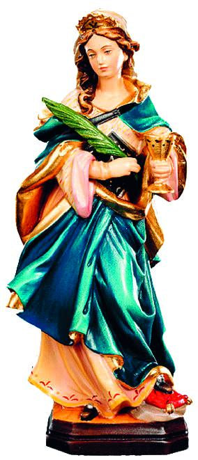 Santa Ottilia con calice e palma di legno - 25.0 cm