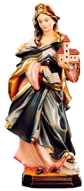 Santa Edvige di Polonia scolpita in legno - 36.0 cm