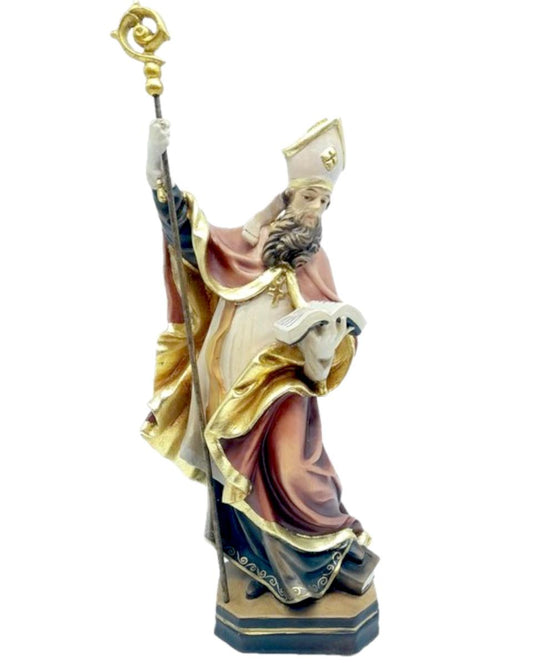 San Adolfo ritratto con libro in legno - 25.0 cm