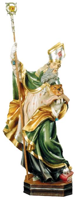 San Ambrogio ritratto con libro e cesto in legno - 36.0 cm