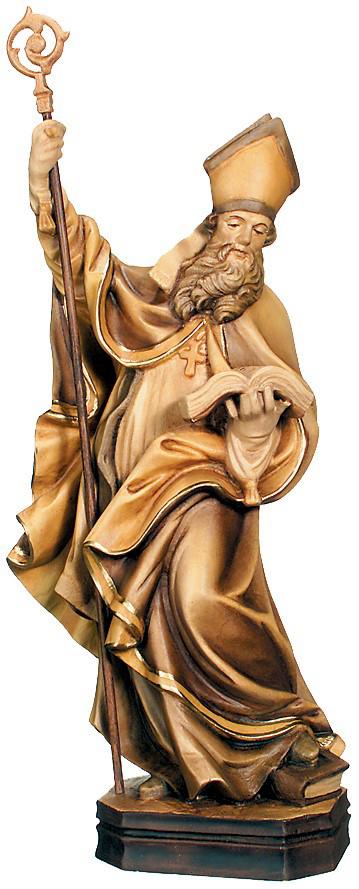 San Urbano finemente con libro ed uva in legno - 15.0 cm