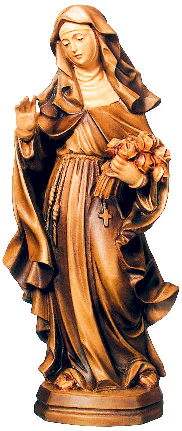 Santa Rita scolpita con la corona di spine in legno - 180.0 cm