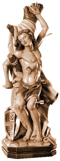 San Sebastiano scolpito in legno - 10.0 cm