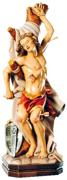 San Sebastiano scolpito in legno - 40.0 cm