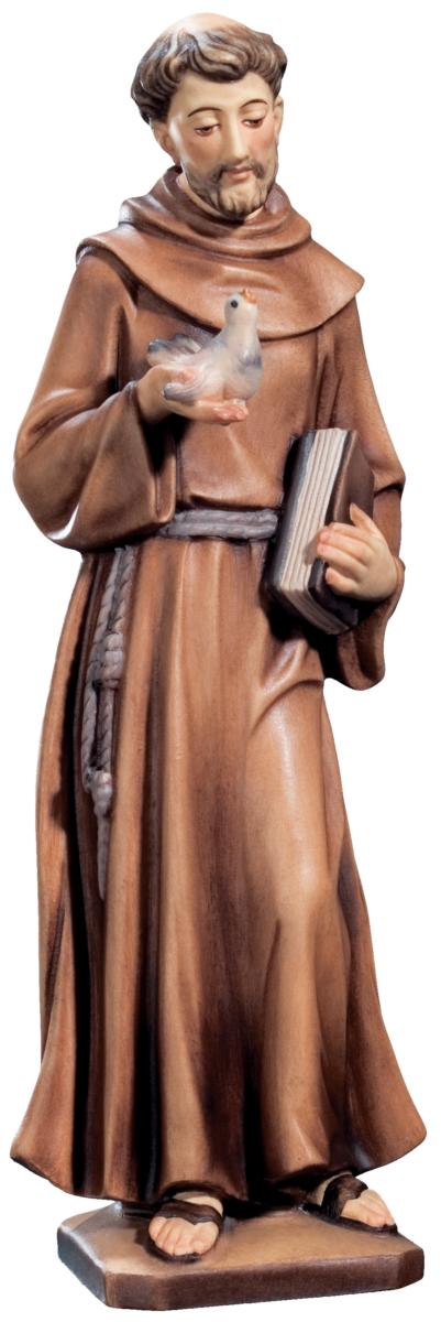 Statua San Francesco Assisi con colomba in legno - 30.0 cm