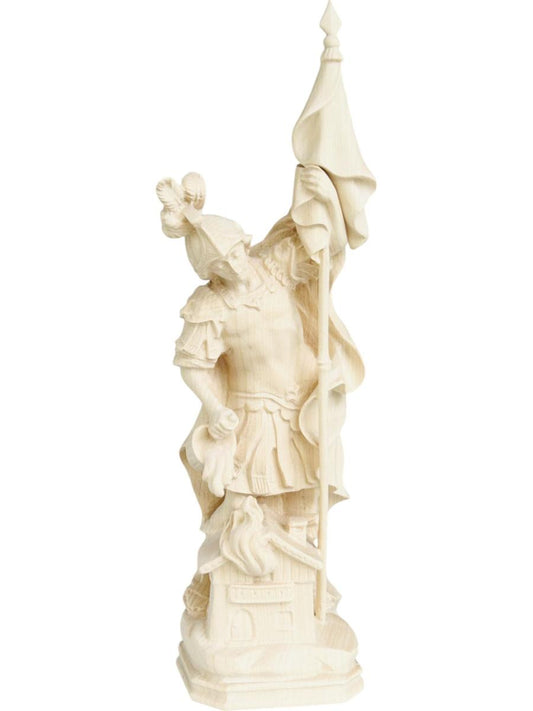 San Floriano di legno con bandiera - 120.0 cm