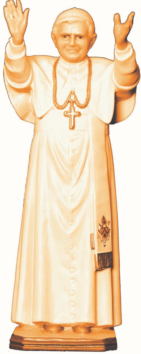 Statua Papa Benedetto XVI in legno - 80.0 cm