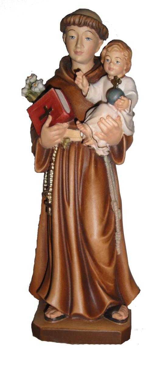 S. Antonio da Padova statuetta scolpita in legno - 20.0 cm