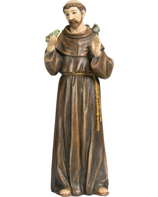 San Francesco di Assisi in pasta di legno - 15.0 cm