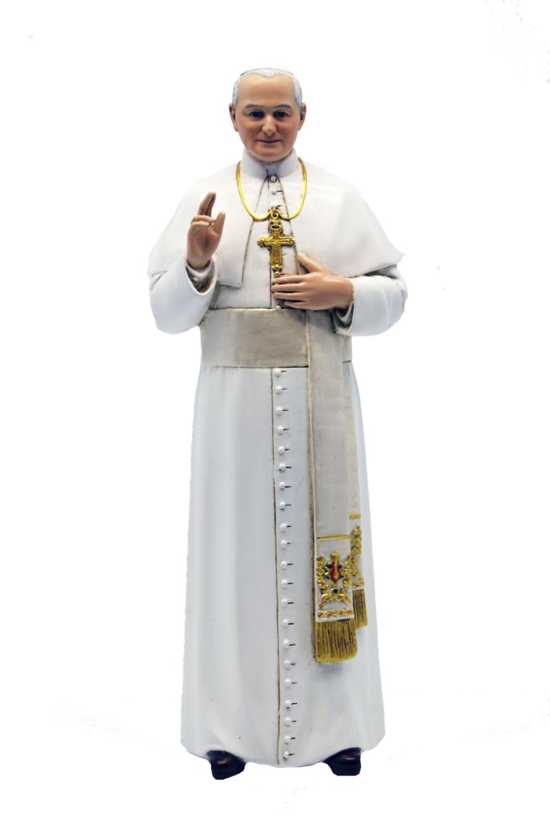 Papa Giovanni Paolo II in pasta di legno - 15.0 cm