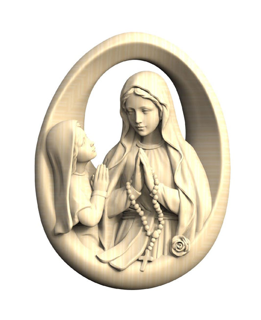 Adula mani con Madonna di Lourdes e Bernadette - 6.0 cm