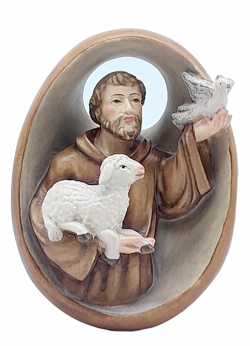 Rilievo di San Francesco in legno - 12.0 cm