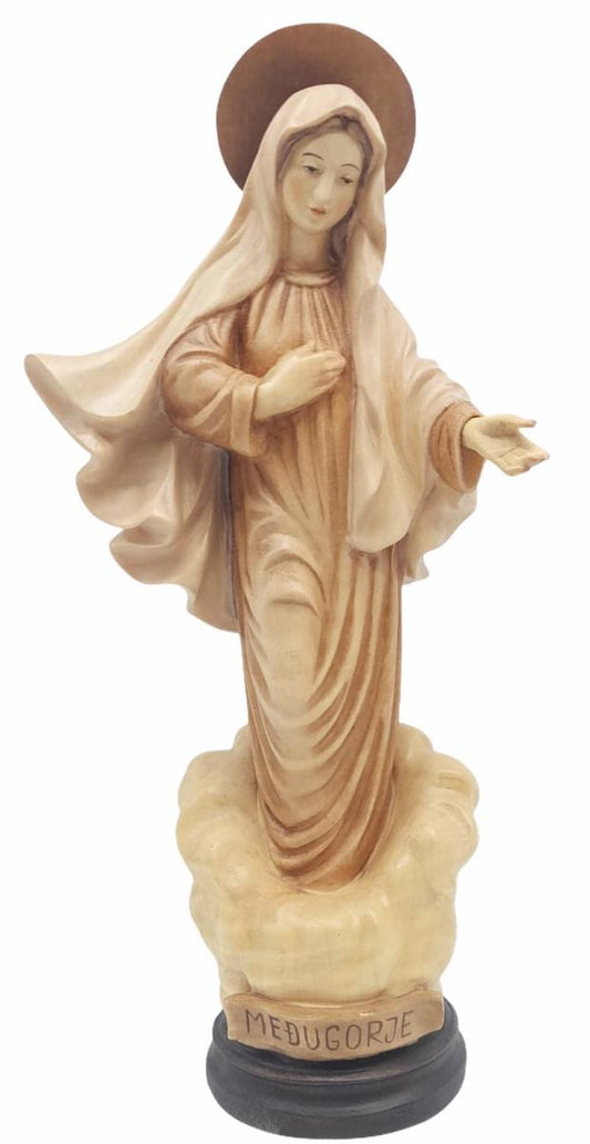 Statua Madonna di Medjugorje di legno - 20.0 cm