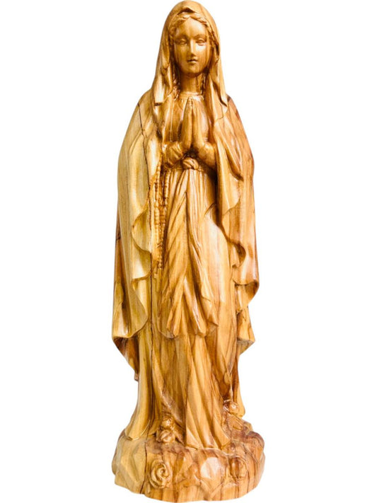 Madonnina di Lourdes in legno - 10.0 cm