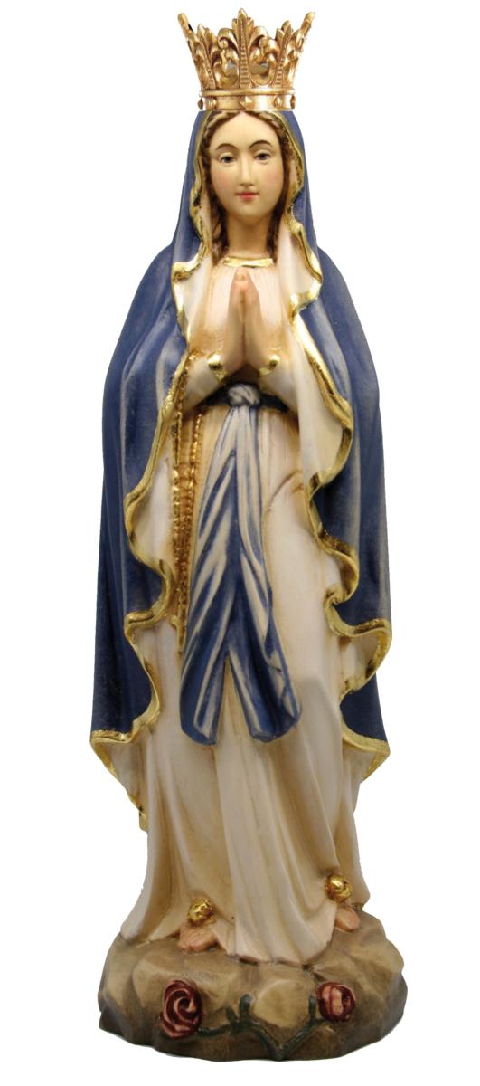 Statua Madonna di Lourdes con Corona di legno - 20.0 cm