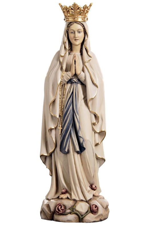 Statua Madonna di Lourdes con Corona di legno - 80.0 cm