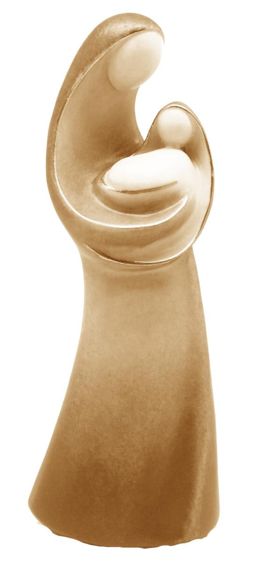 Madonna con Bambino moderna scolpita di legno - 15.0 cm