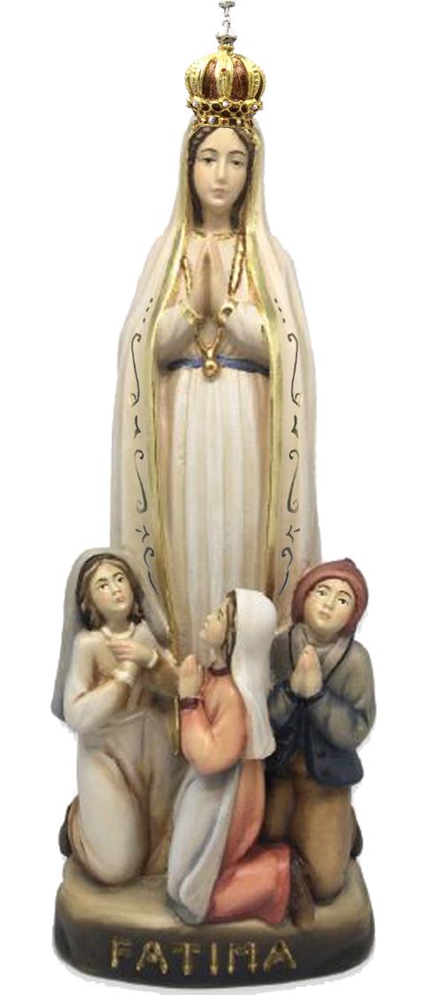 Apparizione di Fatima Capellina con corona in legno - 25.0 cm