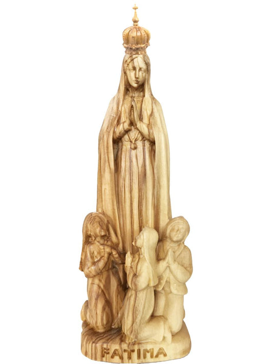 Apparizione di Fatima Capellina con corona in legno - 25.0 cm