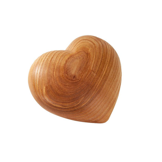 Cuore scolpito in legno 11 x 9 cm