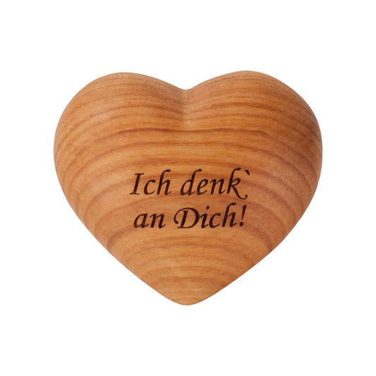 Cuore in legno con dedica in lingua tedesca Io penso a te
