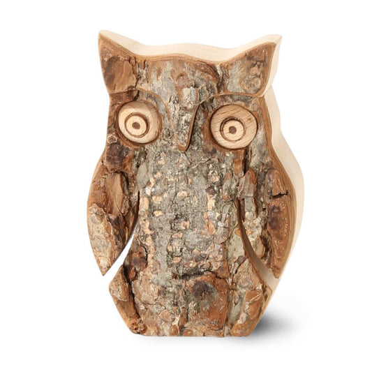 Gufo in legno e corteccia 6,5 cm
