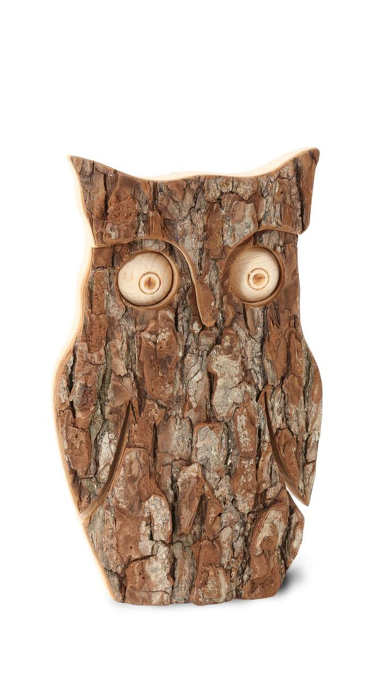 Gufo scolpito in legno 24 cm