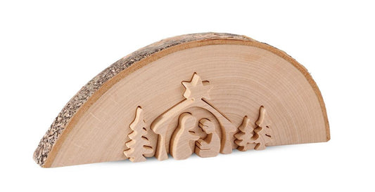 Immagine naturale di presepe in legno