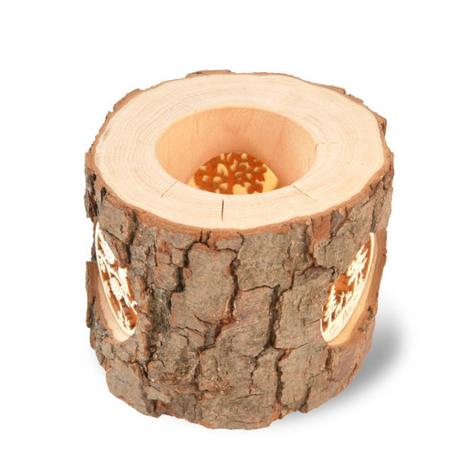 Candeliere a tronco scultura legno