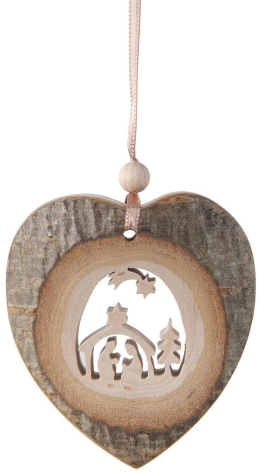 Cuore da appendere in legno
