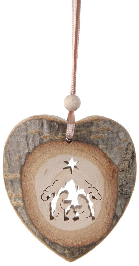 Cuore addobbo in legno