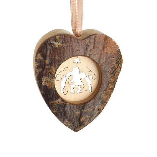 Cuore in corteccia legno naturale