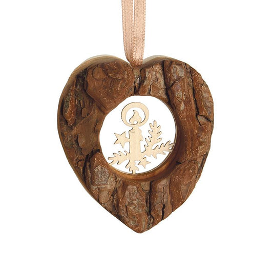 Cuore legno naturale da appendere