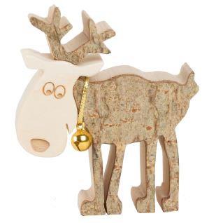Renna in legno con campanellina